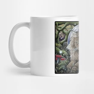 Cat Forest Spirit - Black Outlined Version Mug